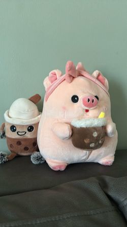 Boba Tea & Pig Plush Set