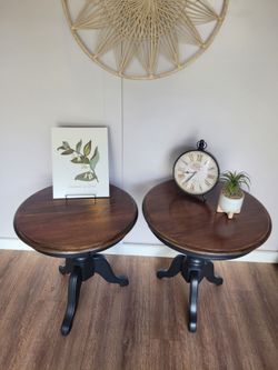 Wood & Black Side/End Tables