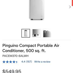 Pinguino Compact Portable Air Conditioner, 500 sq. ft.

