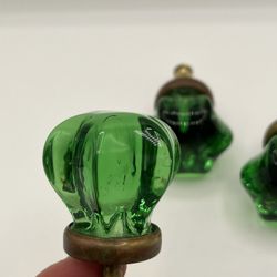 Vintage Style Green Glass Cabinet Knobs