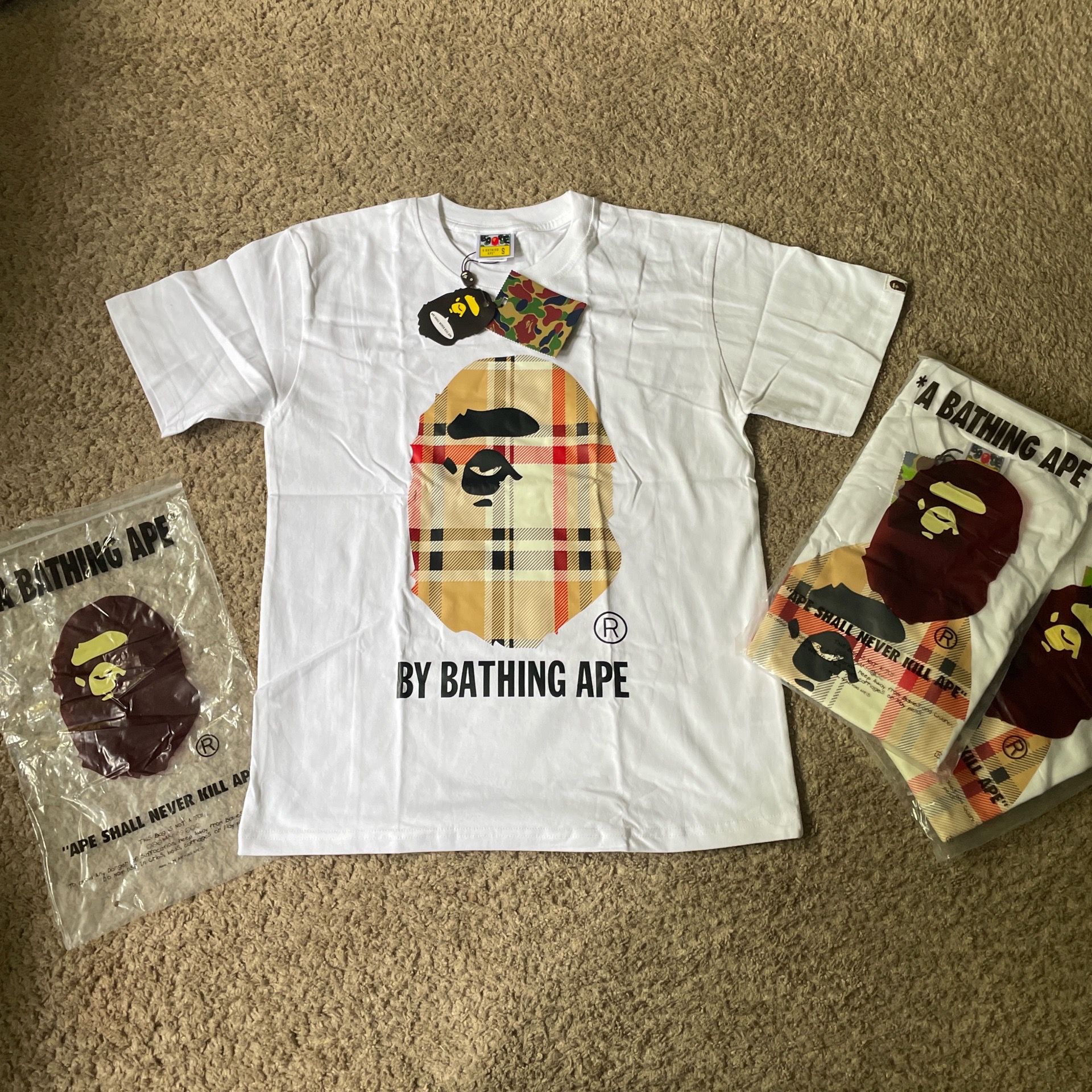 Bape X Burberry White tee