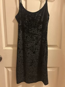 Small Women’s Sparkly Black Party Dress with Adjustable Straps