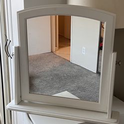 White vanity mirror