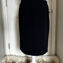 Armani Collezioni Women's Knee Length Pencil Skirt Silk Navy Italy Size 10