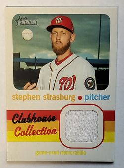Stephen Strasburg 2020 Topps Heritage Clubhouse Collection Jersey Washington Nationals World Series MVP