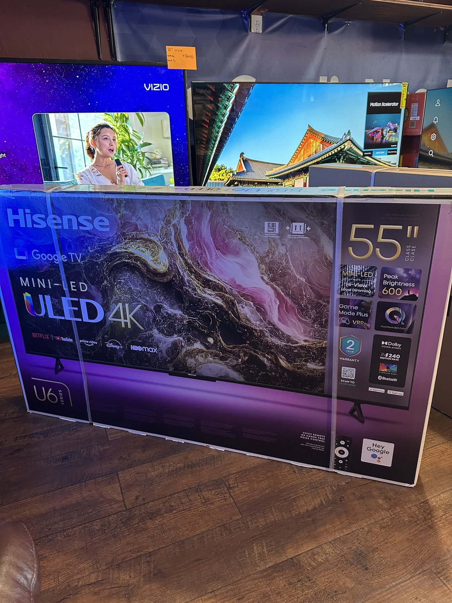 55” Hisense U6K Smart 4K Game Mode 240 Motion