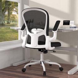 White and Black Ergonomic Office Chair Modern