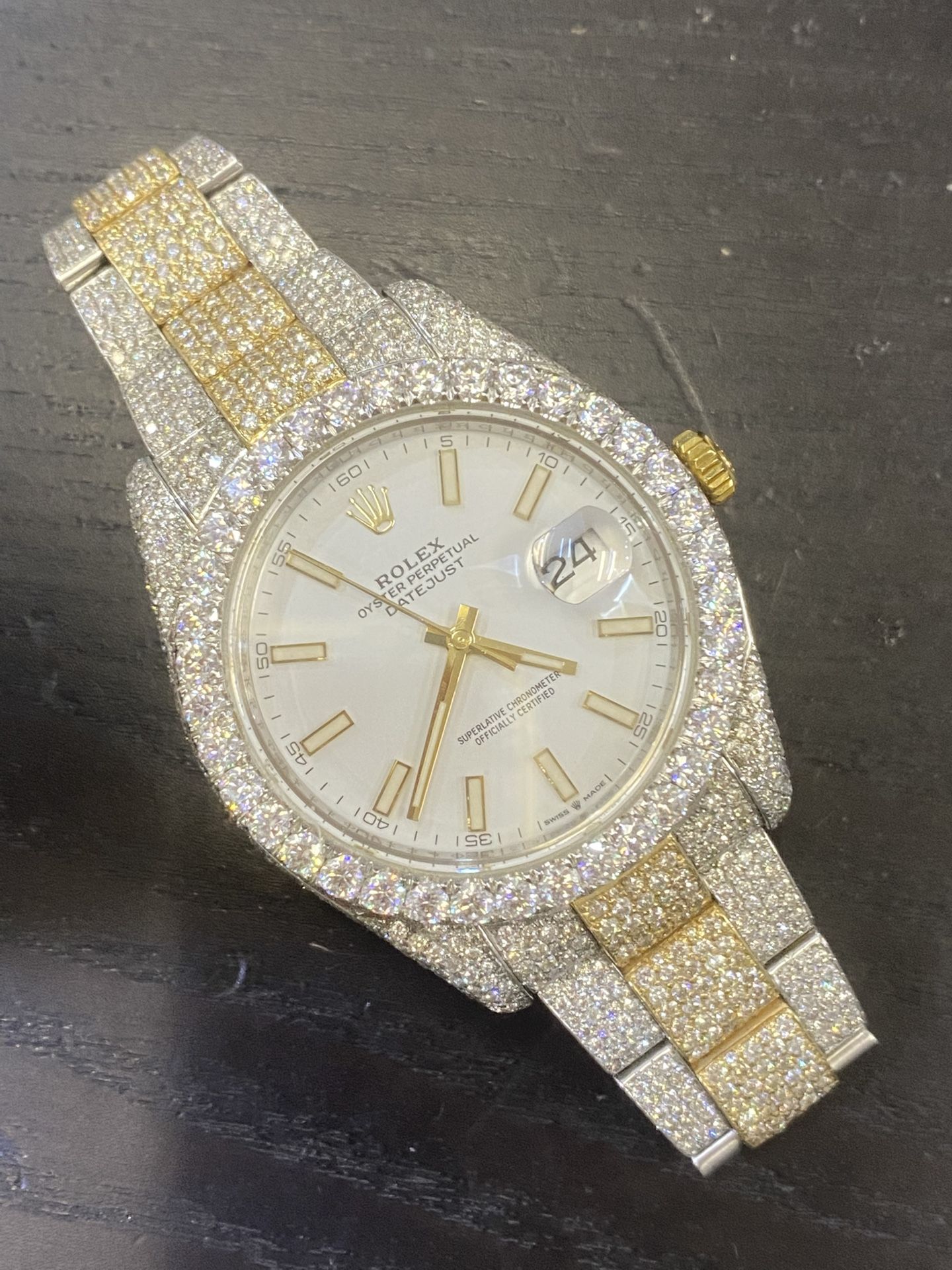 Rolex 41mm 116633 Natural Diamond Datejust 25 Carats  VS+  Box Papers Buy Sale Trade 24k Coins Silver Patek Omega Scrap 14k 18k 