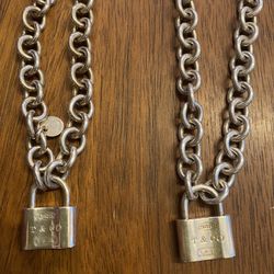 Tiffany & Co Lock Necklace and Bracelet Sterling Silver 