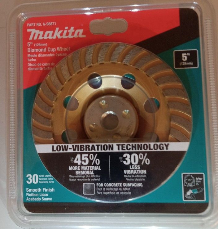 Makita 5" Diamond Cup Wheel Low Vibration