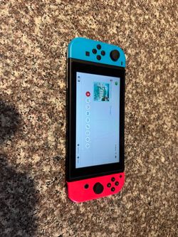 Nintendo Switch V2 Console with Blue & Neon Red Joy-Cons