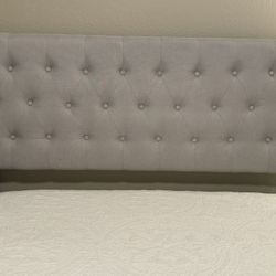 Full Size Platform Bed with Upholstered Headboard