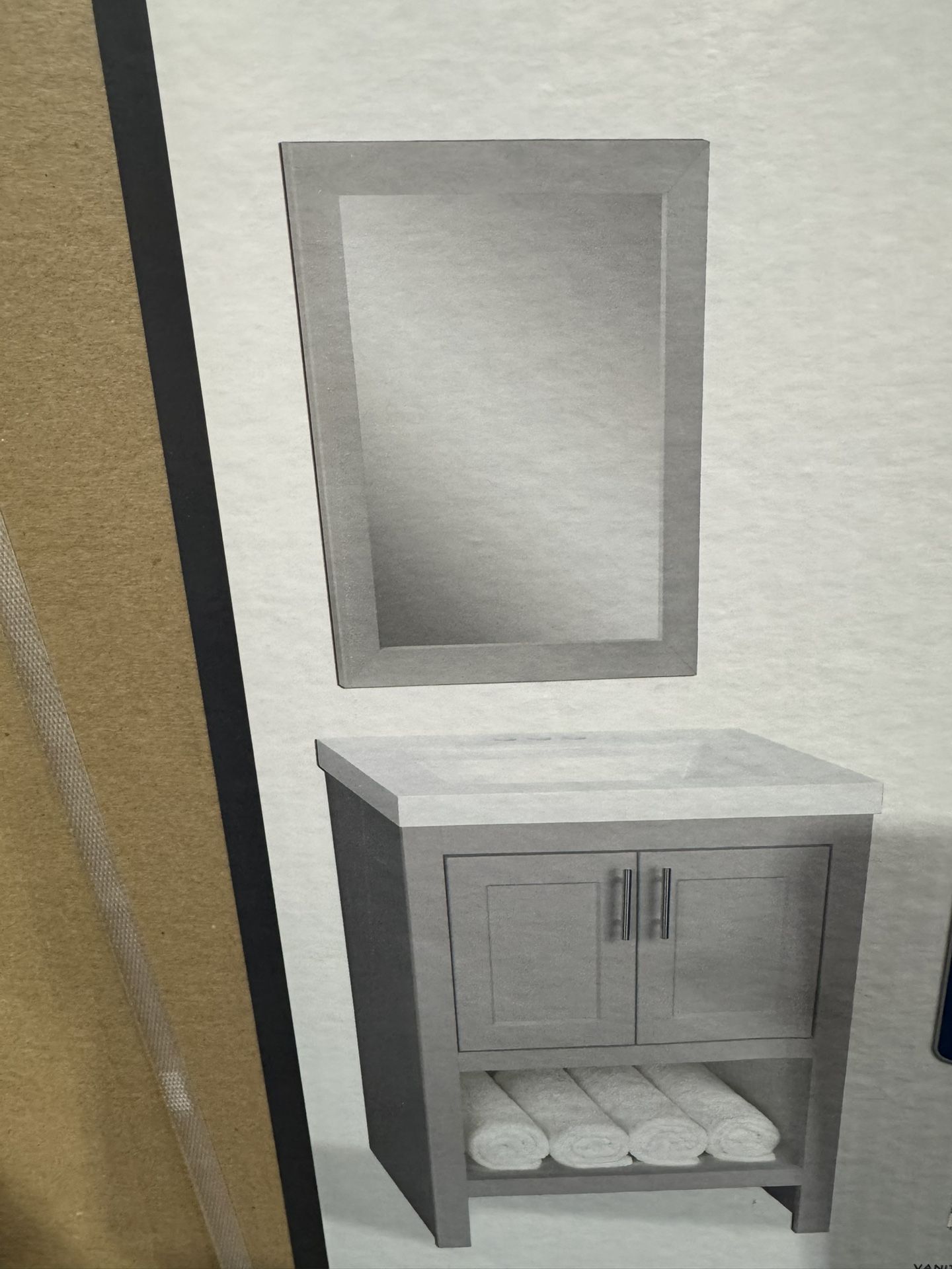Glacier Bay Spa 24.5 in. W x 18.75 in. D x 35.5 in. H Single Sink Bath Vanity in Dove Gray with White Cultured Marble Top