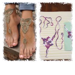 Barefoot crochet sandals