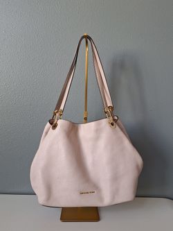 Michael Kors Blush Pink Pebbled Leather Shoulder Bag Gold Hardware Tote
