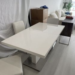 MODANI White Home furnitures: Table,bed Frame,nightstand, Coffe Table