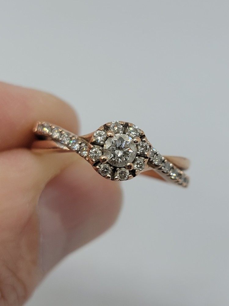 Rose Gold Engagment Ring Real Diamond
