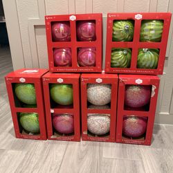 Extra Large Accent  Holiday Time Shatterproof Ornaments