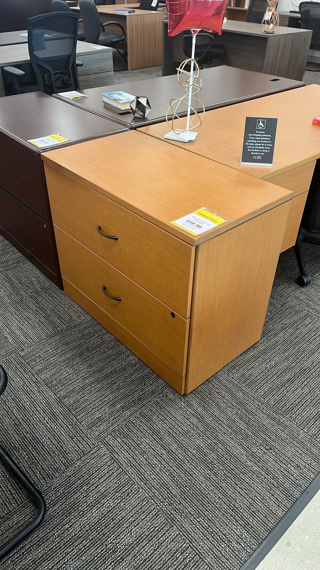 Two Drawer Wooden Filing cabinet