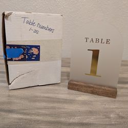 Acrylic  / Wood Table numbers 1-25