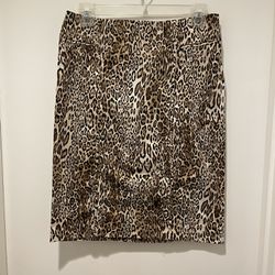 New York & Co Leopard Print Pencil Skirt Size 0
