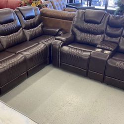Furniture, Sofa, Sectional Chair, Recliner, Couch, Patio, Power, Usbled Lights
