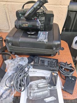 vintage Sony CCD-TR81 Hi8 Handycam video recorder.