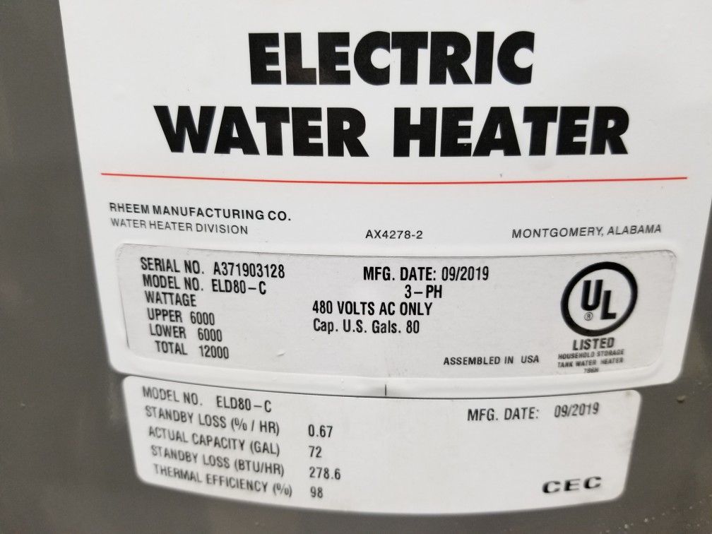 Rheem Commercial Hot Water Heater