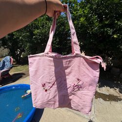 Pink tote bag