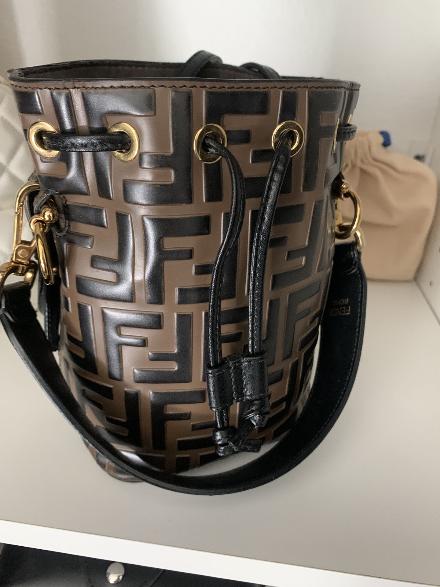 Fendy Mon Tresor Brown leather mini-bag Authentic