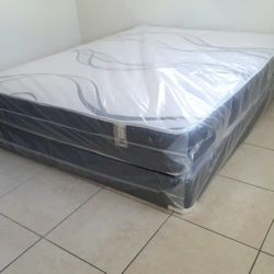 NEW QUEEN-SIZE MATTRESS AND BOX SPRING