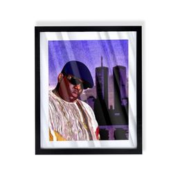 Notorious B.I.G. Biggie Smalls Custom Art Piece On Black Frame