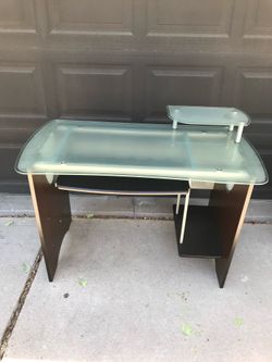 Glass top desk