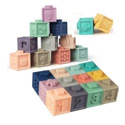 Soft Stacking Blocks For Baby - Sensory Montessori Toys Toddler Activities