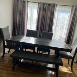 Gray Wooden table With 4 chairs 