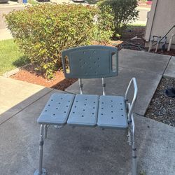 Shower Chair w/ Back & Armrest – Adjustable