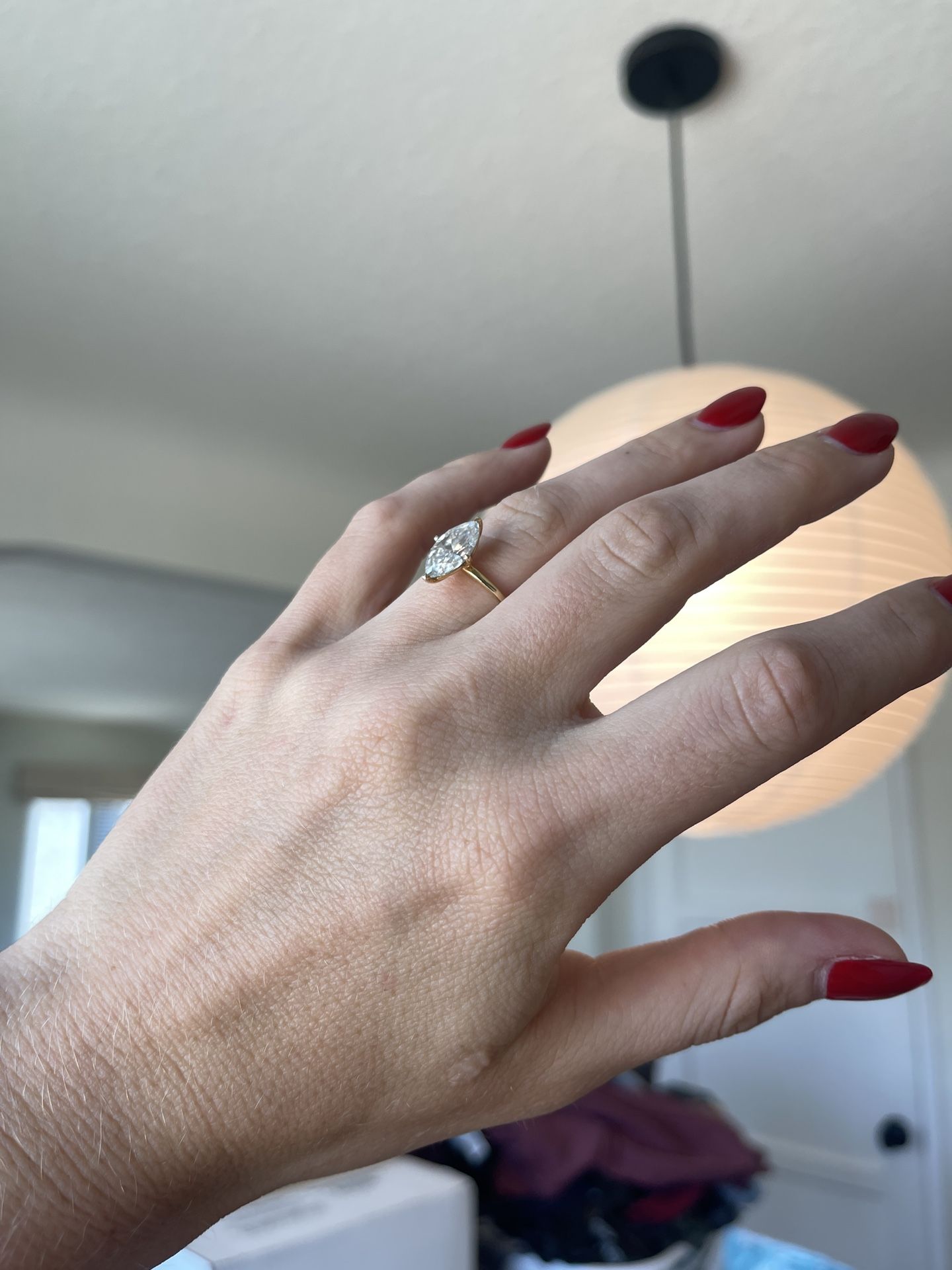 2 Carat Marquise Moissanite Engagement Ring