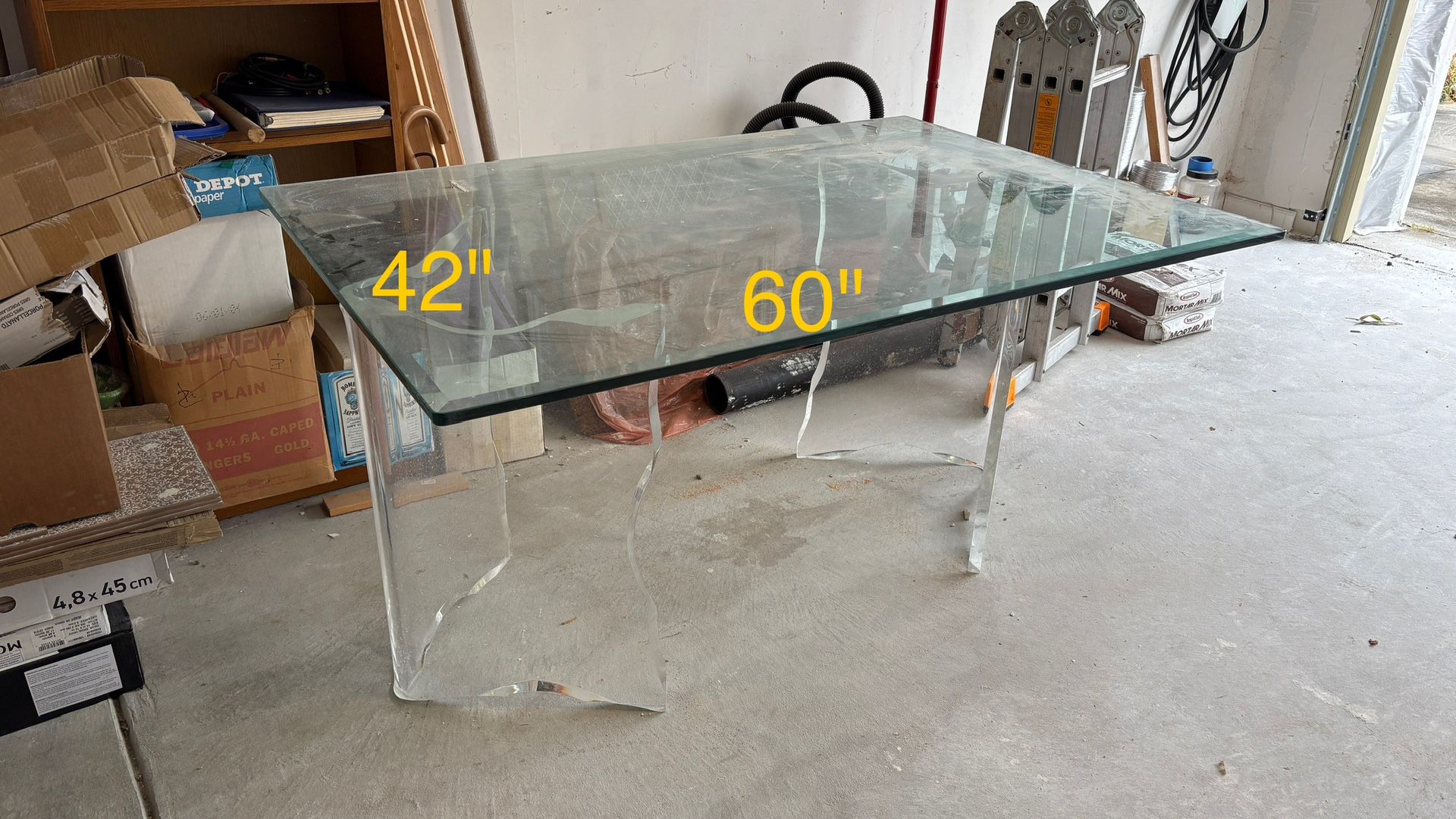 FREE: Glass Top Dining Table 60" X 42"