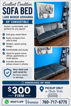 Lark Manor Arhianna 69" Convertible Sofa Bed