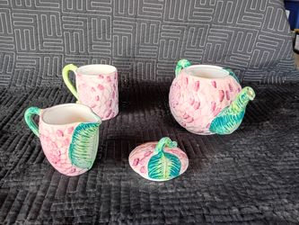 Vintage Seymour Mann "Chrysanthemum" pattern hand-painted teapot set