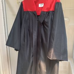 Graduation  CAP And Gown - Black And red