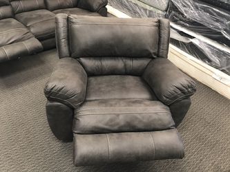Grey microfiber oversized chair recliner