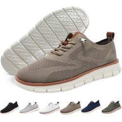 Men's Business Casual Shoes Breathable Loafers Lace-Up Lightweight Sneakers Walking Footwear Breeze Shoes Oxfords ( please follow my page all brand ne