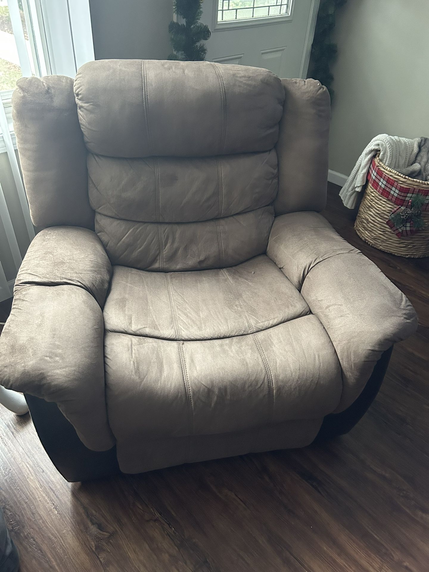 Brown Suede Recliner