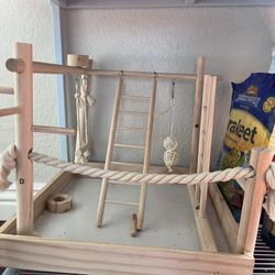 Bird Playground And Cage W/stand 