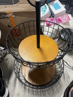 2-Tier Metal Wire Fruit Basket Stand