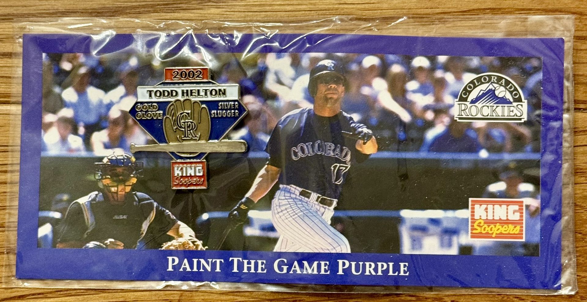 ⚾ 2002 Todd Helton Colorado Rockies Pin – Gold Glove & Silver Slugger King Soopers Promo