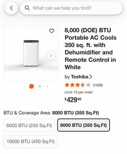 Brand new in the box portable AC 8000 Toshiba