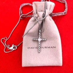 David Yurman 925 Silver Cross Necklace