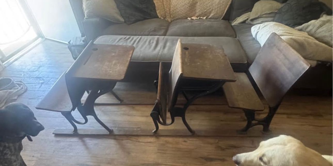 Antique School Desks
